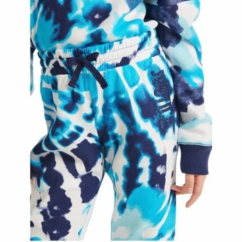 NWT 2 Justice Girls Sz M(10) Fleece Tie Dye Joggers Graphic Sweatpants